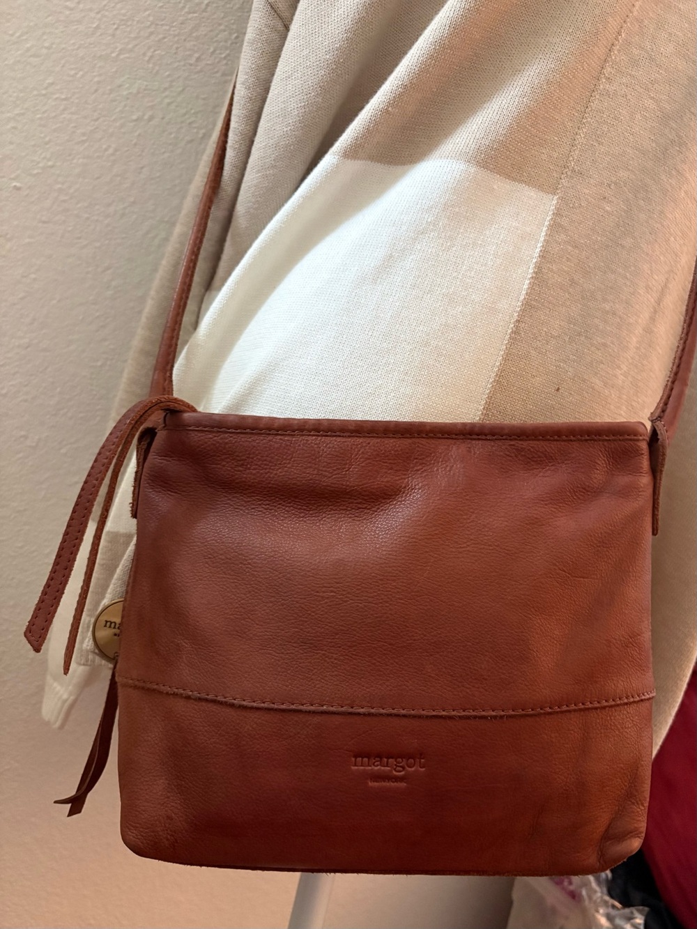 margot Tan Leather Crossbody Bag - Picture 12 of 13